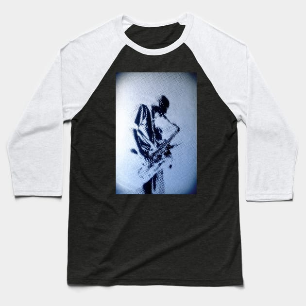 Sax Music Poster Baseball T-Shirt by cinema4design